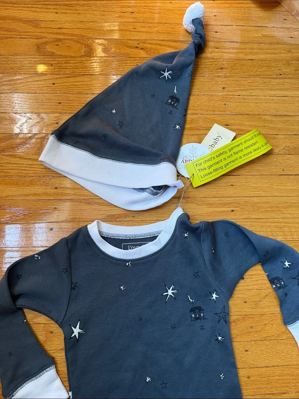 NWT LOVED BABY PAJAMA SET WITH HAT